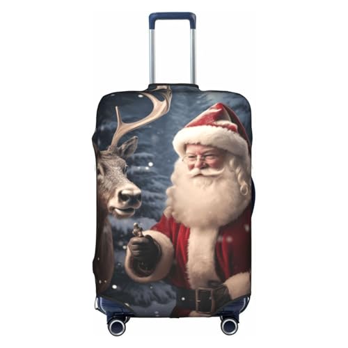 LLOTPQ Kofferüberzugschutz - Weihnachten Weihnachtsmann Druck Gepäckkoffer für Frauen & Mädchen Reisezubehör Ästhetische Anhänger, weiß, M von LLOTPQ