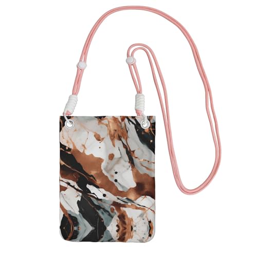 LLOTPQ Schwarze Tragetasche für Mobiltelefone – Marmor-Textur, Kupferspritzer-Druck, Crossbody-Tasche, Universalgurt, ideal für Pendler, Einkaufen, rose, Einheitsgröße LLOTPQ Schwarze Tragetasche für Mobiltelefone – Marmor-Textur, Kupferspritzer-Druck, Crossbody-Tasche, Universalgurt, ideal für Pendler, Einkaufen, rose, Einheitsgröße von LLOTPQ
