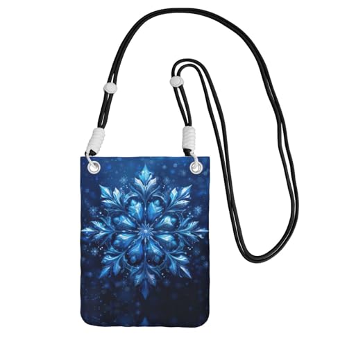 LLOTPQ Schwarze Tragetasche für Mobiltelefone – blaue Weihnachts-Schneeflocken-Druck, Crossbody-Tasche, Universalgurt, ideal für Pendler, Einkaufen, Schwarz , Einheitsgröße LLOTPQ Schwarze Tragetasche für Mobiltelefone – blaue Weihnachts-Schneeflocken-Druck, Crossbody-Tasche, Universalgurt, ideal für Pendler, Einkaufen, Schwarz , Einheitsgröße von LLOTPQ