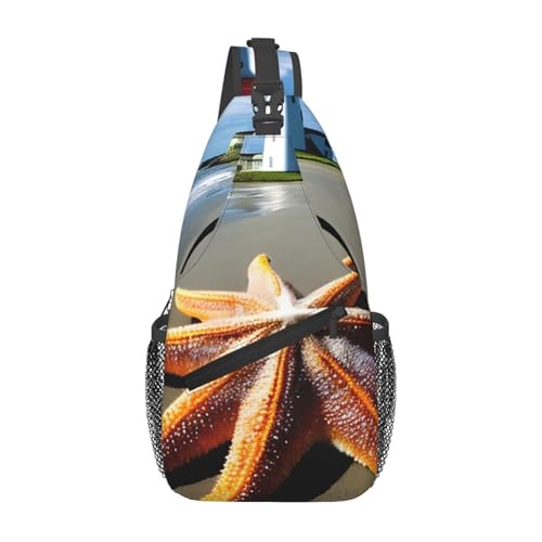 LLOTPQ Unisex Weihnachten Karneval Dorf Druck Kreuz Brusttasche - Leichter Reise Sling Rucksack, Perfekt für Wandern und Alltag, Seestern Leuchtturm Strand, Einheitsgröße LLOTPQ Unisex Weihnachten Karneval Dorf Druck Kreuz Brusttasche - Leichter Reise Sling Rucksack, Perfekt für Wandern und Alltag, Seestern Leuchtturm Strand, Einheitsgröße von LLOTPQ