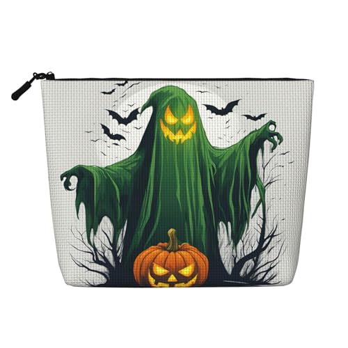 Make-up-Tasche aus künstlichem Hanf, Motiv: Runner Bull, Totenkopf-Aufdruck, Reise-Kulturbeutel für Frauen, tägliche Aufbewahrung, Geschäftsreisen und mehr, Grüner Geist Horror Halloween Kürbis 2 Make-up-Tasche aus künstlichem Hanf, Motiv: Runner Bull, Totenkopf-Aufdruck, Reise-Kulturbeutel für Frauen, tägliche Aufbewahrung, Geschäftsreisen und mehr, Grüner Geist Horror Halloween Kürbis 2 von LLOTPQ