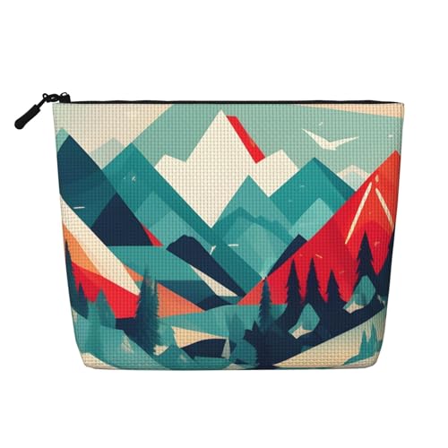 Make-up-Tasche aus künstlichem Hanf mit Batikmuster – Reise-Kulturbeutel für Frauen, tägliche Aufbewahrung, Geschäftsreisen und mehr, Reisen in den Bergen, Einheitsgröße von LLOTPQ