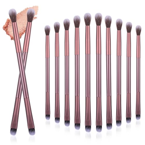 24 Stück Lidschatten-Pinsel, 2-in-1 Lidschattenpinsel, Concealer, Make-up-Pinsel, Foundation-Make-up-Applikator zum Verblenden von Lidschatten-Linern von LLOUSSAK