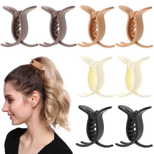 Kleine Haarspangen, 8 Stück Hohe Pferdeschwanz-Haarspangen Dünne Haar Damen-Haarspangen Haarklammer aus Kunststoff Hohe Pferdeschwanz Frisurenhilfe zum Fixieren von Frisuren Frauen Mädchen von LLOUSSAK