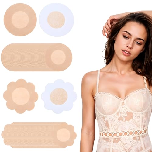 LLOUSSAK 80 Stück Unsichtbare Nippelpads, Selbstklebende & Wiederverwendbare Nippelabdeckungen, dünne Selbstklebende Brustwarzen Nippelabdeckung aus Hypoallergenem LLOUSSAK 80 Stück Unsichtbare Nippelpads, Selbstklebende & Wiederverwendbare Nippelabdeckungen, dünne Selbstklebende Brustwarzen Nippelabdeckung aus Hypoallergenem von LLOUSSAK