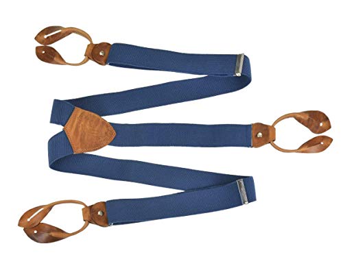 Lloyd Hosenträger royal blau Y Form Holländer 120cm 35mm Lederrückenteil und Laschen mit Knöpfen zum Anclippen von LLOYD Men´s Belts