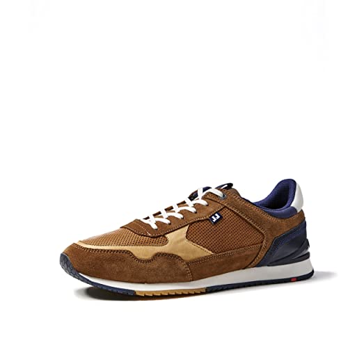 LLOYD Herren Schnürschuhe EMILIAN, Männer Low-Top Sneaker,lose Einlage,Halbschuhe,Freizeit,sportlich,Cigar/Cappucino/New Nature/Blue,39 EU / 6 UK von LLOYD