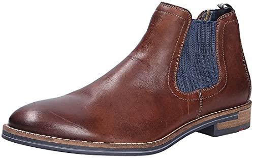 LLOYD Herren Stiefeletten DARIO, Männer Chelsea Boots,Normalweit,geschäftsreise,klassisch,elegant,schlupfstiefel,flach,men's,COGNAC,40.5 EU / 7 UK von LLOYD