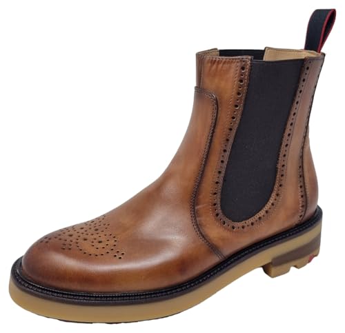 Lloyd Damen Chelsea Boots/ Stiefeletten Hellbraun Glattleder Budapester Lochmuster Größe: 41 von LLOYD