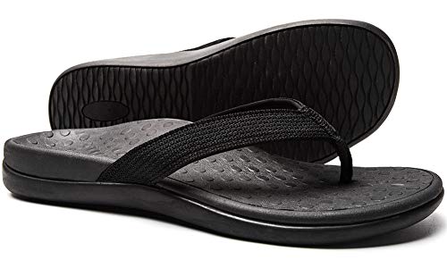 SOARFREE Sandale für Plantarfasziitis, Fußgewölbe, orthopädisch,, Schwarz (schwarz), 36 EU von LLSOARSS