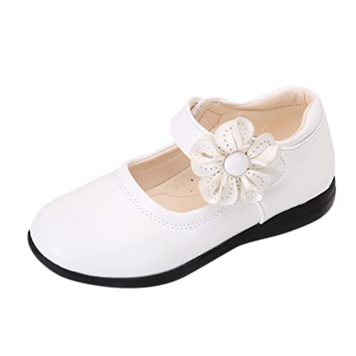 LLUO Kinder Mädchen Prinzessinnen Schuhe Elegant Weichen Sohlen Kinder Schuhe Mädchen Mary Jane Schuhe Lederschuhe Festlich Ballerina Schuhe Hochzeitsschuhe Blumen Party Schuhe von LLUO