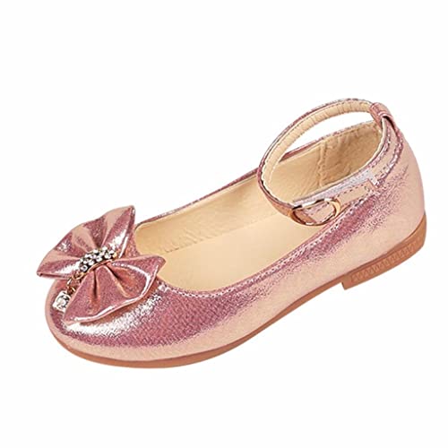 LLUO Prinzessinnen Schuhe Kinder Mädchen Abendschuhe Bogen Strasssteine Kinderschuhe Elegant Festlich Ballerina Schuhe Weichen Sohlen Kinder Schuhe Mädchen Mary Jane Schuhe von LLUO