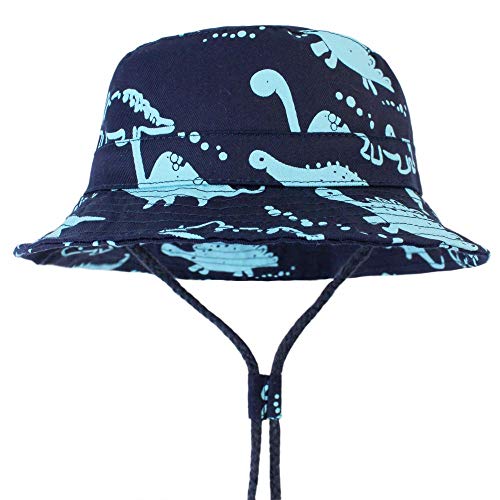 LLZ.COQUE Baby Kids Sonnenhut Dinosaurier Fischerhut Süße Dinosaurier Weiche 100% Baumwolle Sommerhut mit verstellbarem Kinnriemen Dinosa von LLZ.COQUE