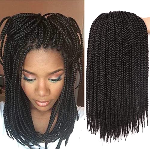 7 Packungen Häkelzöpfe, Strähnen, Echthaar, Strähnen für afrikanische Zöpfe, schwarze Perücke, Damen, natürliche Perücke, afrikanischer Zopf, Damen (35,6 cm (7 Stück), #1B) von LLZBEAUTYHair