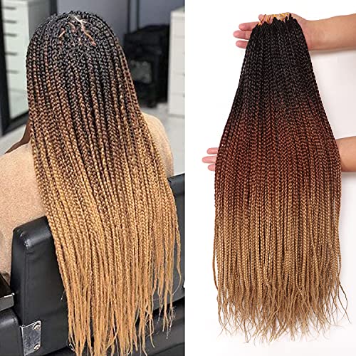 7 Packungen Häkelbraids Strähnen Haarverlängerung Echthaar Strähnen für afrikanische Zöpfe Schwarze Perücke Damen Natürliche Perücke Afrikanischer Zopf Damen (55,88 cm (7 Stück), #1B-27-30) von LLZBEAUTYHair