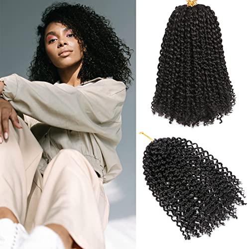 Marlybob Passion Twist Hair Zöpfe, gelockt, gehäkelt, kurz, gehäkelt, für schwarze Frauen, 25,4 cm (8 Bündel), 8 Bündel, Nr. 1B von LLZBEAUTYHair