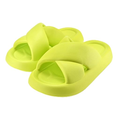 LLaviD Hausschuhe Damen Im Freien Schuhe Dicke Soled -Pantoffeln Für Strand Sommerschuhe Kreuzgurt Eva-Grün-36-37 von LLaviD