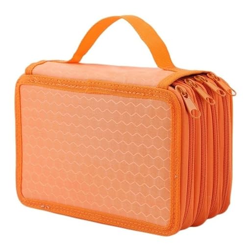 LLaviD Mäpchen 72 Loch Stiftbeutel Malerei Stationery Box Feste Farbe Quadratische Skizze Farbdurchfüllstifte Gehäuse-orange von LLaviD