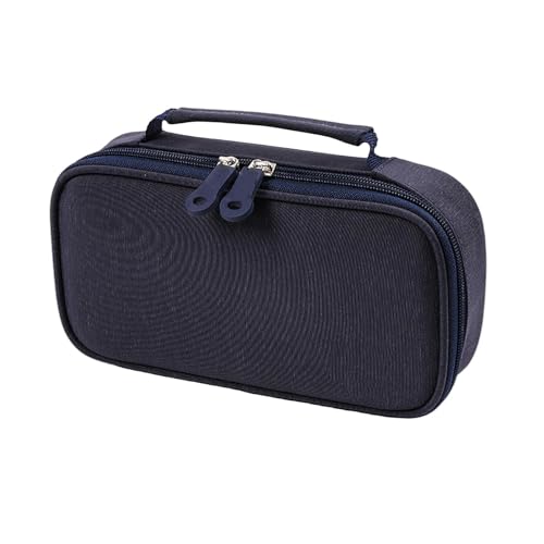 LLaviD Mäpchen Großkapazität Double Canvas Pen Case Einfache Multifunktionale Schreibwarenfall Student Reißverschluss Pen Fall-blau 01-22 * 11,5 * 5 cm von LLaviD