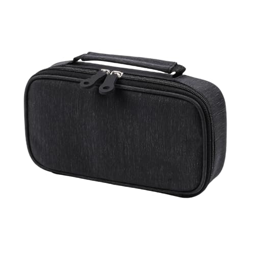 LLaviD Mäpchen Großkapazität Double Canvas Pen Case Einfache Multifunktionale Schreibwarenfall Student Reißverschluss Pen Fall-schwarz 01-22 * 11,5 * 5 cm von LLaviD