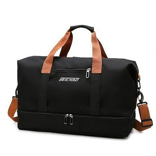 LLaviD Reisetaschen Herren- Und Frauengepäck -Trainingstasche Große Kapazität Multifunktional Fitness Bag Handtasche-Schwarz von LLaviD