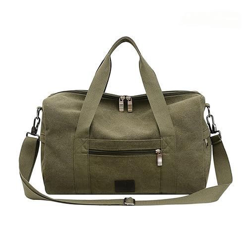 LLaviD Reisetaschen Reisetasche Mit Großer Kapazität Casual Canvas Umhängetasche Ausflug Gepäck Herren Retro Einfache Handtasche-Groß Grün von LLaviD