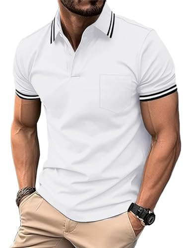 LLdress Herren Kurzarm Poloshirt Atmungsaktiv Schnelltrocknend Tshirt Freizeit Sport Sommer Poloshirts Männer Knopfleiste Polohemd LLdress Herren Kurzarm Poloshirt Atmungsaktiv Schnelltrocknend Tshirt Freizeit Sport Sommer Poloshirts Männer Knopfleiste Polohemd von LLdress