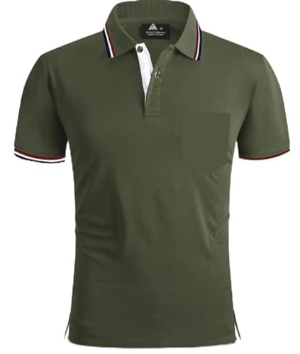 LLdress Herren Poloshirt Kurzarm Atmungsaktiv Golf Tennis Polo Sommer Freizeit Sport Schnelltrocknend T-Shirts Männer Regular Fit Grün XL von LLdress