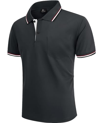 LLdress Herren Kurzarm Poloshirt Atmungsaktiv Schnelltrocknend Tshirt Freizeit Sport Sommer Poloshirts Männer Knopfleiste Polohemd von LLdress