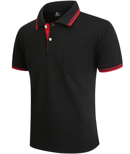 LLdress Herren Kurzarm Poloshirt Atmungsaktiv Schnelltrocknend Tshirt Freizeit Sport Sommer Poloshirts Männer Knopfleiste Polohemd von LLdress