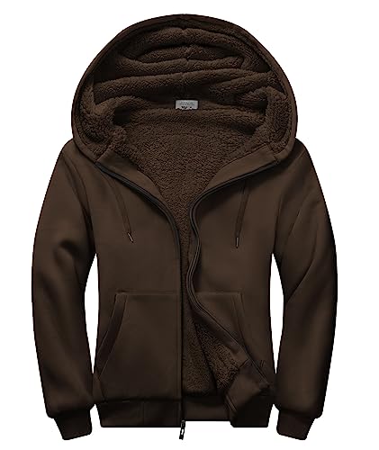 LLdress Sweatjacke Herren Winter Hoodie warm Kapuzenjacke Fleece gefüttert Freizeit Jacke mit Reißverschluss von LLdress