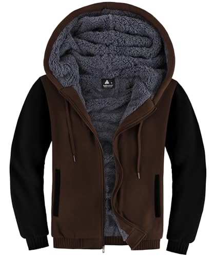 LLdress Sweatjacke Herren Winter Hoodie Warmer Kapuzenjacke Fleece Gefüttert Kapuzenpullover Winterjacke mit Taschen von LLdress