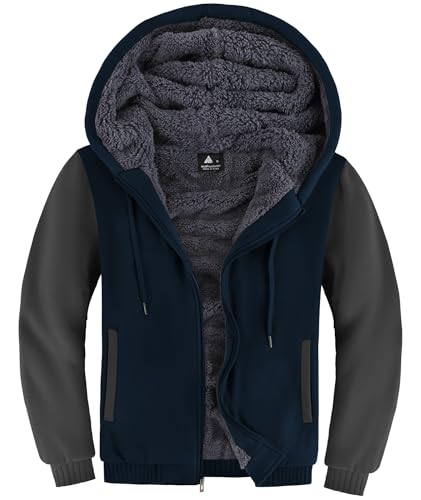 LLdress Sweatjacke Herren Winter Hoodie Warmer Kapuzenjacke Fleece Gefüttert Kapuzenpullover Winterjacke mit Taschen von LLdress