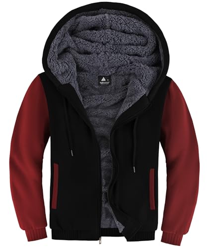 LLdress Sweatjacke Herren Winter Hoodie Warmer Kapuzenjacke Fleece Gefüttert Kapuzenpullover Winterjacke mit Taschen von LLdress