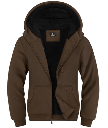 LLdress Sweatjacke Herren Winter Hoodie Warmer Kapuzenjacke Fleece Gefüttert Kapuzenpullover Winterjacke mit Taschen von LLdress