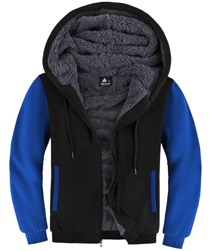 LLdress Sweatjacke Herren Winter Hoodie Warmer Kapuzenjacke Fleece Jacke Gefüttert Reißverschluss Kapuzenpullover Winterjacke mit Taschen von LLdress