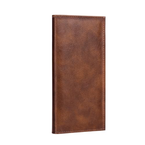 FENRIR Kookio Leather Checkbook Cover for Register Duplicate Checks Slim Wallet with Pen Holder Plastic Insert Card Slot for Men von LLi Cufite
