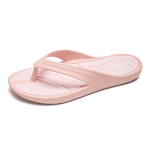 LM Damen Flip Flops Thong Sandalen Casual Sandalen Duschschuhe Strand Hausschuhe Slides Slip on Wasserschuhe, Helles Pink, 36 EU von LM
