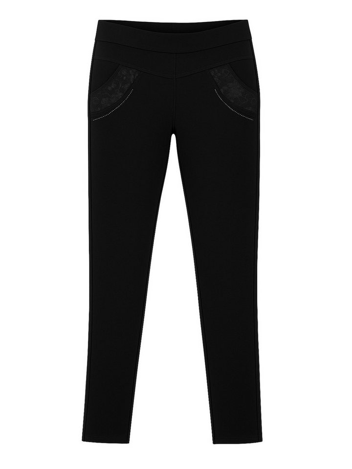 LMC Stoffhose Warme Thermo Pants mit eleganten Glitzer und Spitze BambooSweat von LMC