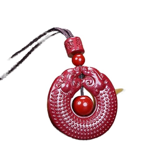 Feng Shui Cinnabar Halskette Pi Xiu Glücksbringer Reichtum Halskette Feng Shui Amulett Halskette für Damen Herren zieht Gesundheit Reichtum Geld Feng-Shui Schmuck an, Rot von LMCIEZR