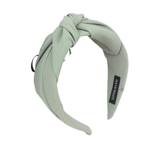 Mode Frauen Stirnband Einfarbig Breite Seite Haarband Zentrum Knoten Casual Turban Erwachsene Kopfbedeckungen Haar Zubehör(Green) von LMDO