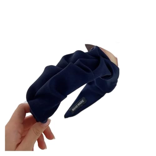Modische Haarreifen, Haarbänder for Frauen und Mädchen, Blumen, einfarbig, Stirnbänder, Designer, breites Haarband, Haar-Accessoires, Kopfbedeckungen(Navy) von LMDO