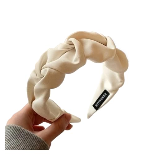 Modische Haarreifen, Haarbänder for Frauen und Mädchen, Blumen, einfarbig, Stirnbänder, Designer, breites Haarband, Haar-Accessoires, Kopfbedeckungen(White) von LMDO