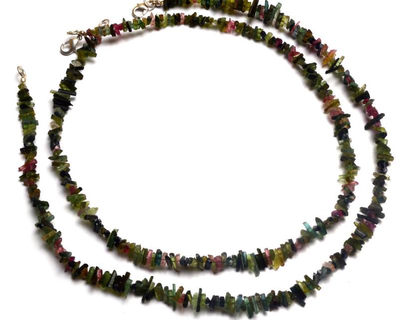Natürliche Edelstein Feine Qualität Multi Farbe Turmalin Sticks 5 Bis 10 Mm Lange Bleistift Form Perlen Voll 16 Zoll Strang Komplette Halskette von LMGEMS