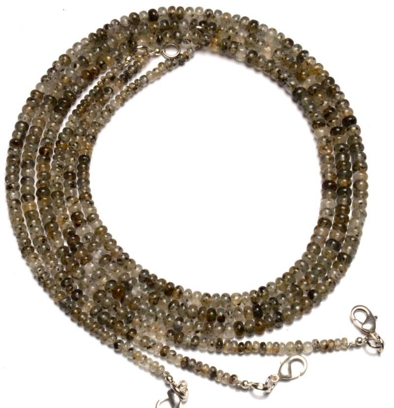 Natürliche Edelstein Moos Quarz 4 Bis 4, 5 Mm Größe Glatte Rondelle Perlen 17-Zoll-Vollstrang Feine Qualität Seltener von LMGEMS