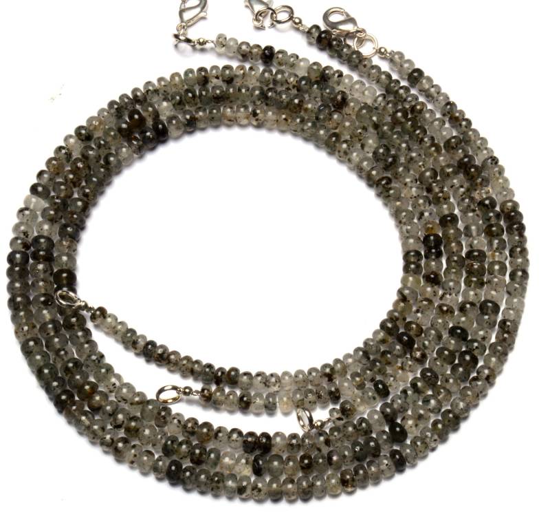 Natürliche Edelstein Moos Quarz 4 Bis 5 Mm Größe Glatte Rondelle Perlen 18-Zoll-Vollstrang Feine Qualität Seltener von LMGEMS