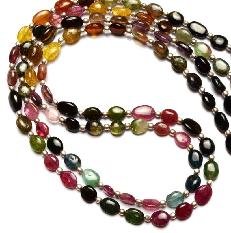 Natürliche Edelstein Super Qualität Turmalin Multicolor Nugget Perlen 19 "Vollstrang Top-Qualität 8X6 Bis 9 X 7 Mm Größe Komplette Halskette von LMGEMS