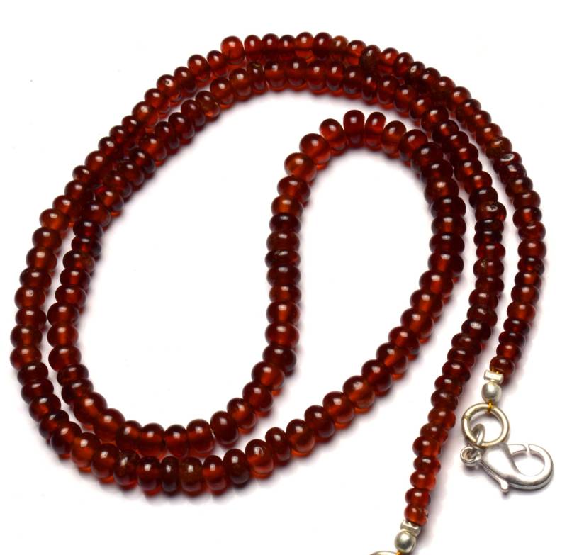 Natürliche Feine Qualität Hessonit Granat Edelstein Glatt 3 Bis 5 Mm Rondelle Perlen 19-Zoll-Vollstrang Naturgranat Top-Qualität von LMGEMS