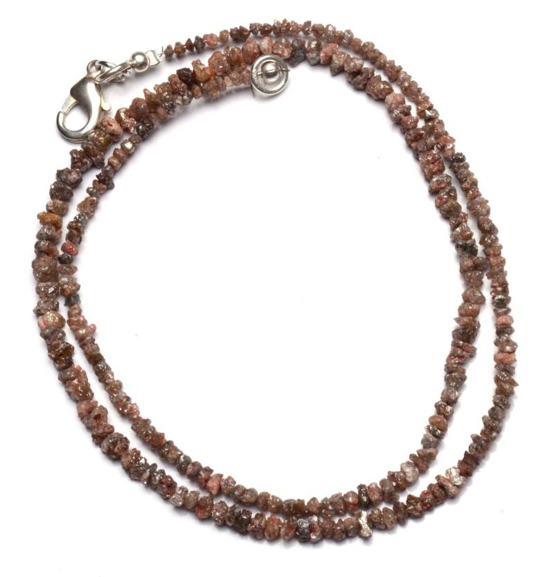 Natürliche Rohe Ungeschnittene Braune Diamant-Korn-Halskette 16-Zoll-Voller Strang 3 Bis 4 Mm Größe Ungeschnittene Perlen Fertigten von LMGEMS