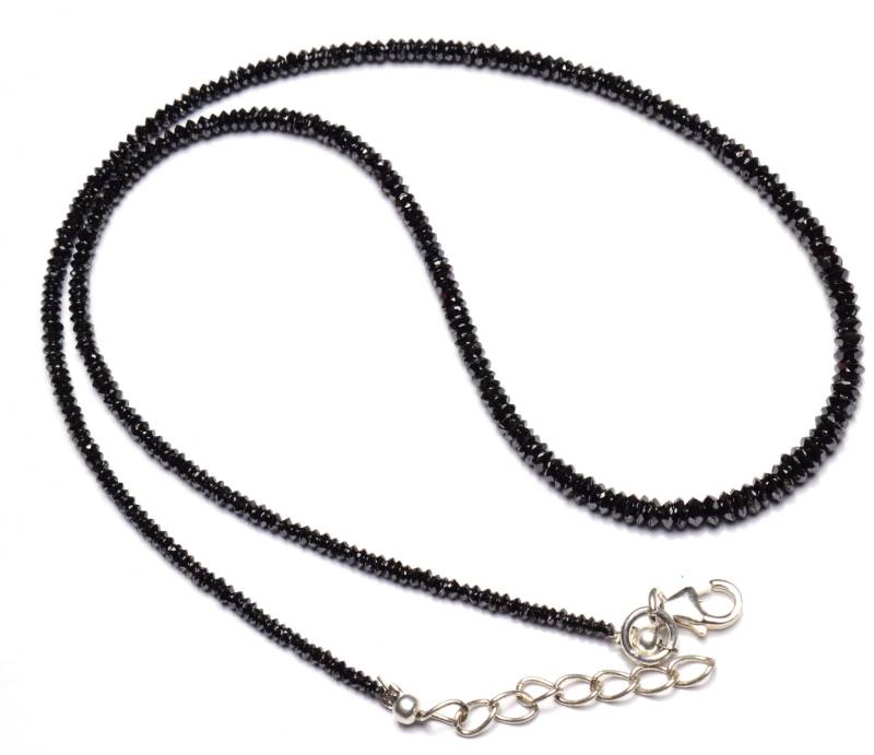Natürliche Super Qualität Black Diamond Perlen Halskette 15 "Vollstrang 2 Bis 3, 5 Mm Größe Disc Form Facettierte Rondelle Silber Verschluss von LMGEMS